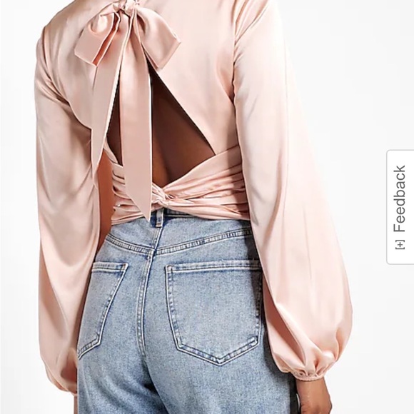 Express Blush Ruched Blouse - Picture 3 of 6